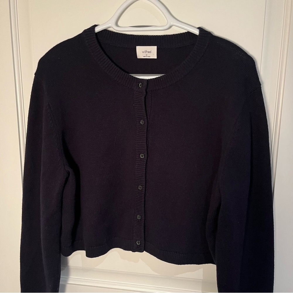 Aritzia Navy Wool Sicily Cardigan - Picture 3 of 6
